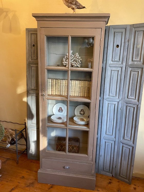 Image 1 of Display cabinet, china cabinet, collection cabinet with drawer, French antique