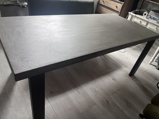 Sturdy Concrete-Look Dining Table – eettafels, Metal, Wood (photo 2 of 5)