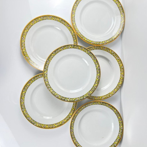 Satz von 6 eisernen Erdtellern "Yvonne", Orchies, Anfang 20.