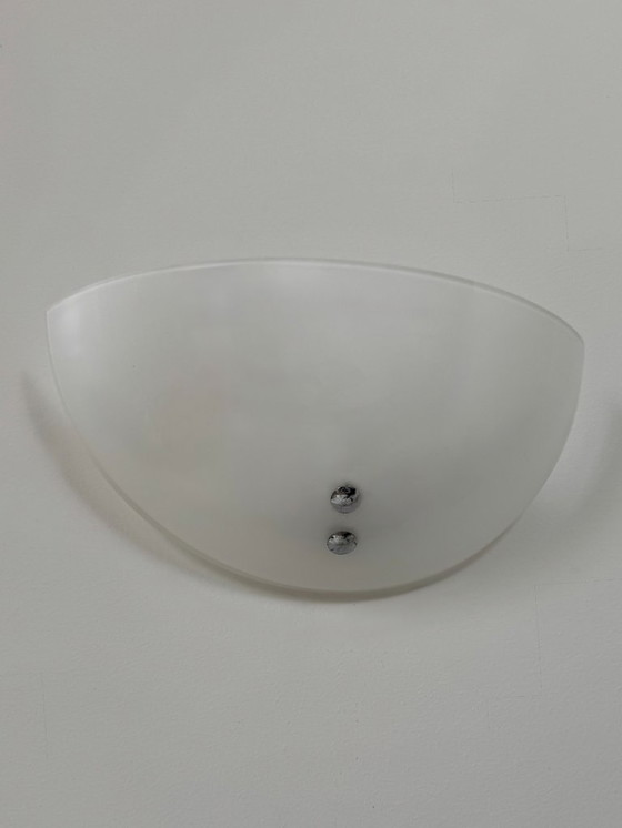 Image 1 of Applique vintage, vetro opalino e cromo, Francia, 1970