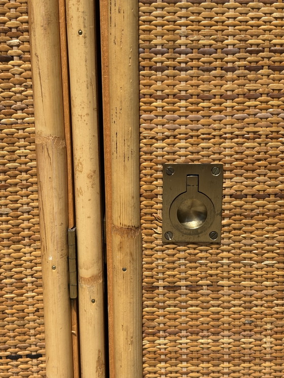 Image 1 of Armoire Dal Vera en bambou et rotin – Italie, années 1970