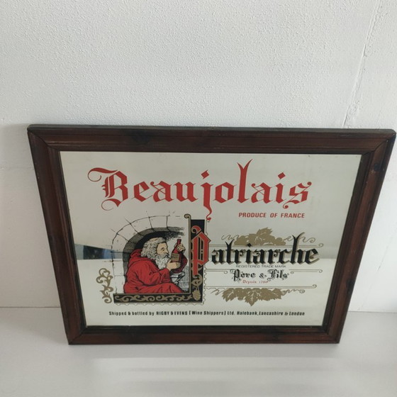 Image 1 of Vintage Beaujolais pubspiegel wanddecoratie spiegel