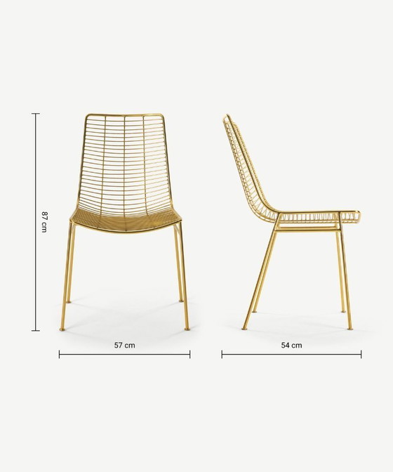 Image 1 of set di 4 sedie in filo metallico color oro di MADE.com (sedia da pranzo MARVEL)