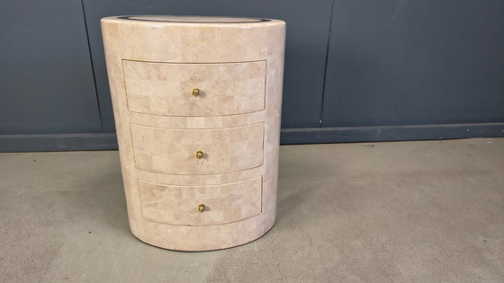 Image 1 of Vintage tessellated stone sideboard chest of drawers by Maitland Smith, 1980s