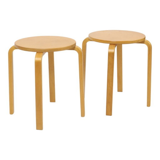 Set aus 2 Vintage Ikea Frosta Buchenholz Hockern 90er Jahre