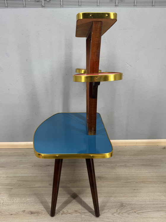 Image 1 of Vintage Formica Mid-Century Plantentafel met Space Age vibes