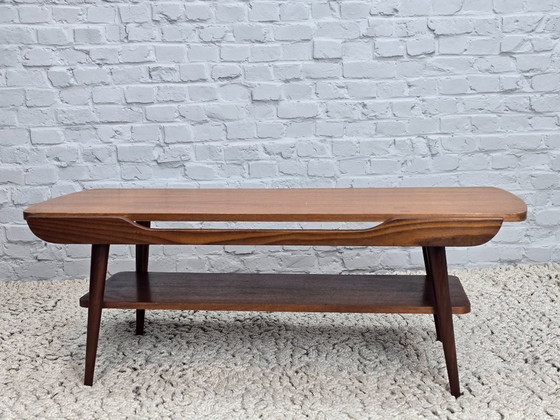 Image 1 of Mid-Century Design Rectangle Teak Wooden Coffee Table Attributed to Louis Van Teeffelen for Wébé, The Netherlands, 1960s.