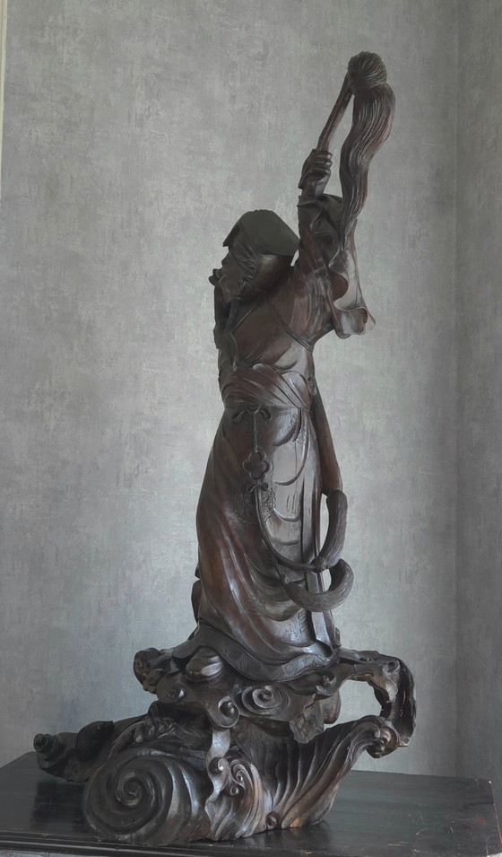 Image 1 of 19th century Asian deity sculpture - Hardwood - (ref 4105)