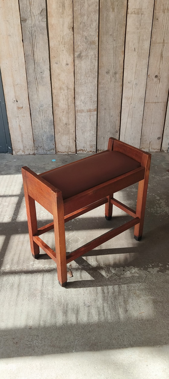 Image 1 of Hague Amsterdam School 1920s Art Deco New Objectivity stool piano stool