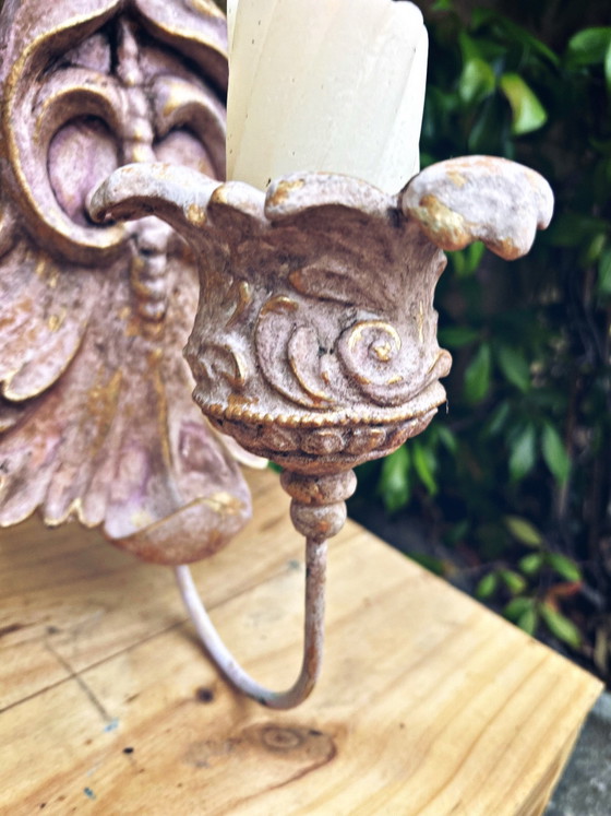 Incredible Patinated Wall Candle Holder – Plastic (photo 7 of 10)