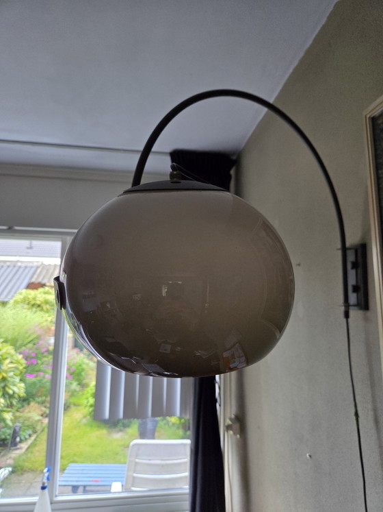 Dijkstra Mushroom Lampen: 3 Booglampen & Hanglamp Jaren 70 – Dijkstra Lampen, Wandlampen, Metal (photo 4 of 5)