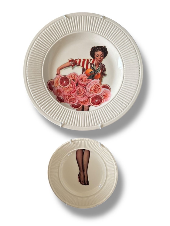 Image 1 of Vintage Wall Plate Lady Set | The Vintage Vibe