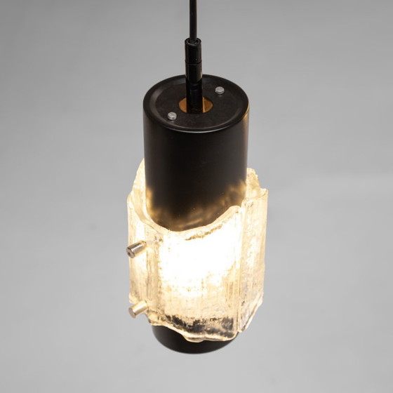 ‘Ice’ glazen hanglamp, Scandinavisch, jaren 60, set van 4 – Hanglampen, Glass (photo 5 of 10)