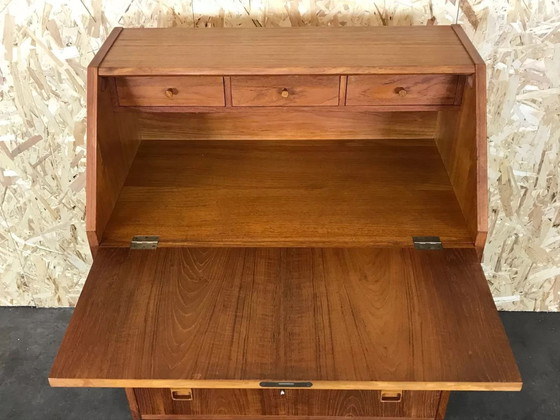 Image 1 of 60s 70s teak secretaire ladekast Deens Modern Bureauontwerp Denemarken 60s 70s