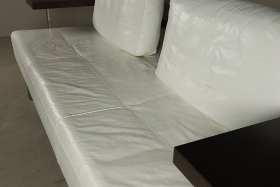 Image 1 of Rolf Benz Dono bank van Christian Werner in wit leer, jaren 90