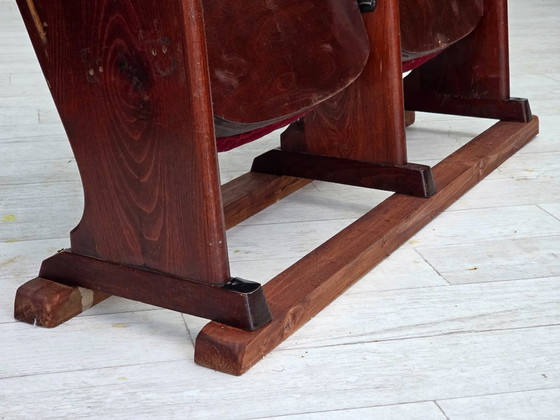 Image 1 of Fauteuils de cinéma/théâtre danois des années 1950, en velours d'ameublement, état d'origine.