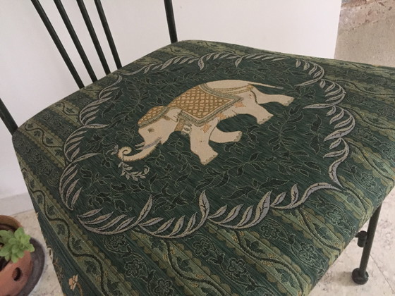 Image 1 of Stalen en stoffen tuinstoel