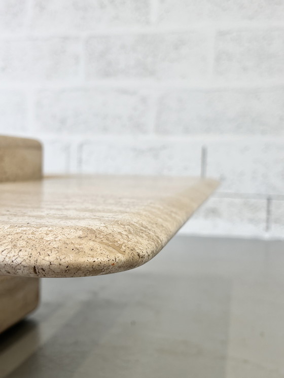 Image 1 of Zeldzame vintage travertijn salontafel