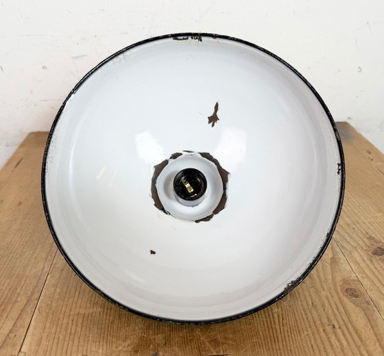 Image 1 of Industrial Green Enamel Factory Pendant Lamp, 1960s