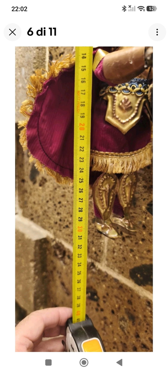 Pupo Sicilian Puppet Vintage 32cm – Decorative Objects, Metal, Textile (photo 5 of 9)