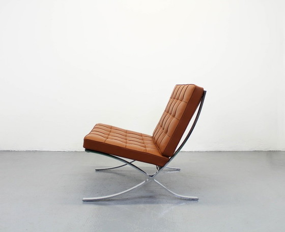 Image 1 of Barcelona Knoll Brown Tobacco Leather Mies Van Der Rohe Knoll Seats