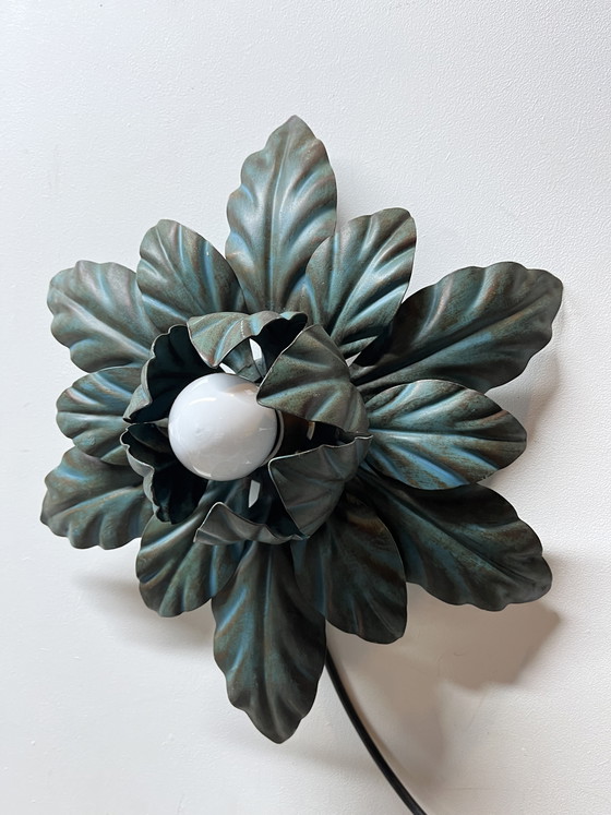 Image 1 of Lampe de plafond/applique murale vintage Fleur italienne Masca