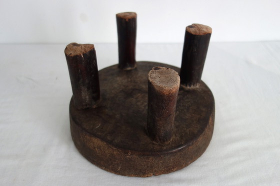 Image 1 of Vintage Baule houten krukje, Ivoorkust