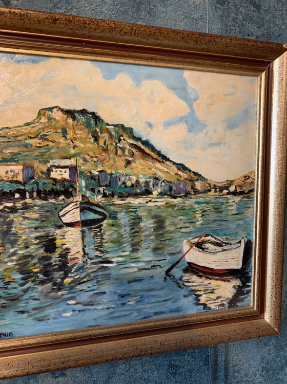 Sète - View of Mont Saint-Clair - 1970s - V. Fonquernie - Henri Portal Gallery – Paintings & Drawings, Wood (photo 5 of 15)