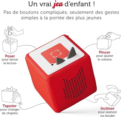 tonies Coffret Toniebox en Avant La Musique Rouge, 2 Figurines Chansons + 1 Figurine Créatif, boîte à Histoire et Musique pour E