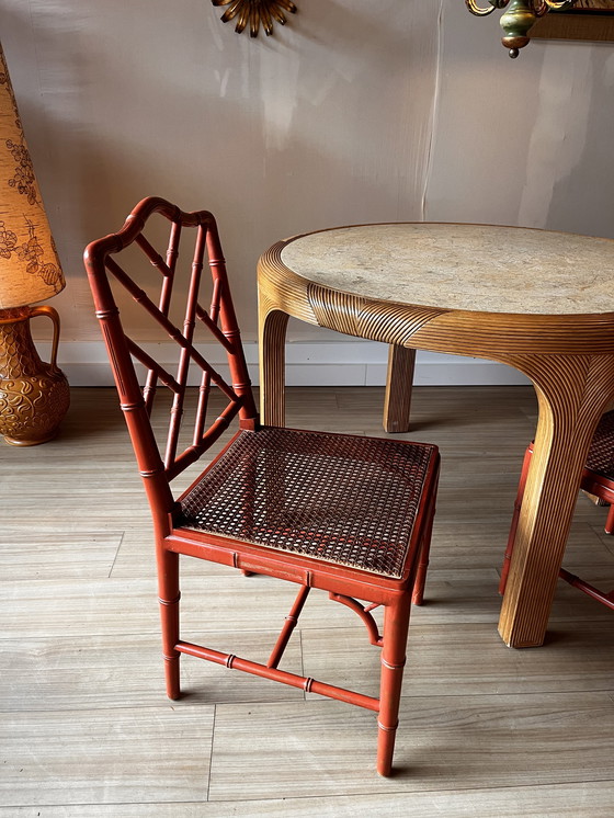 Image 1 of Vivai del Sud vintage rattan dining table 