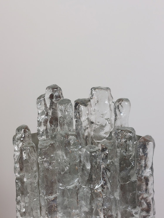 Image 1 of Pair of Magnificent Ice Glass Sconces Designed by J.T.Kalmar for Franken KG (Austria | 1960)