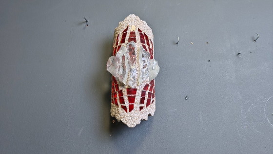 Image 1 of Brutalistische wandlamp van cement en glas, jaren 60.