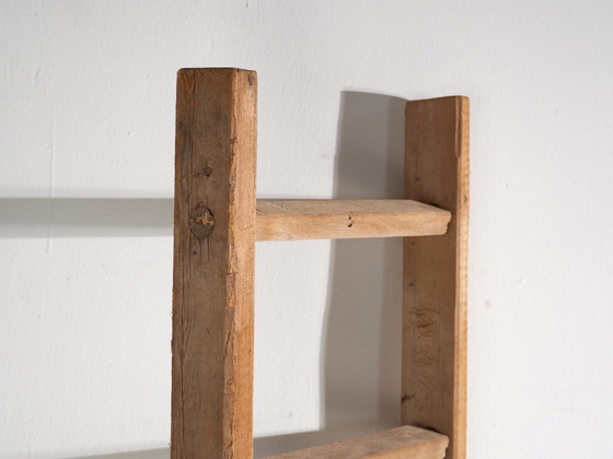 Escalera antigua de madera de pino, Europa Central, circa 1920, Objetos decorativos, Rustic (foto 3 de 7)