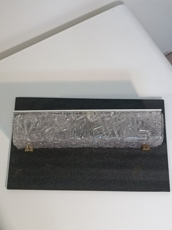 Image 1 of Wandlamp van ijsglas, ontworpen door Carl Fagerlund voor Orrefors, jaren 60.