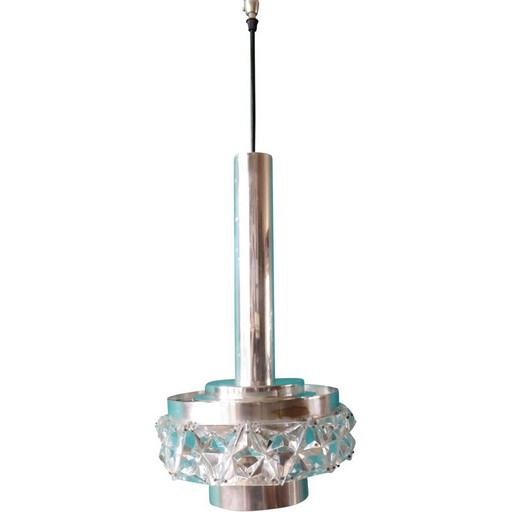 Scandinavische hanglamp van metaal en plexiglas, 1970