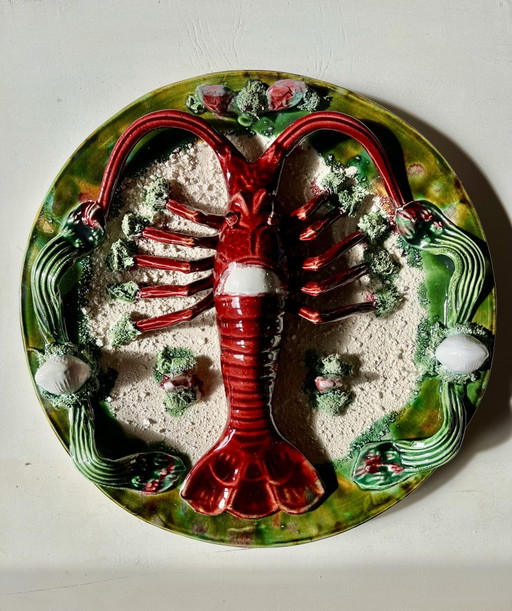 Grande piatto decorativo in terracotta di J. Caldas da Rainha