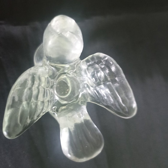 Image 1 of Uranium glass bird candlesticks Boyd -Parish)