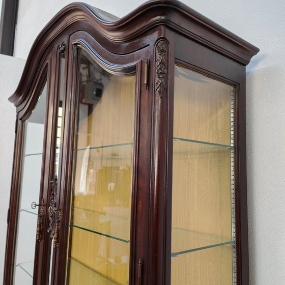 Image 1 of Vitrine, buffet, vaisselier, meuble mural de style Chippendale vintage