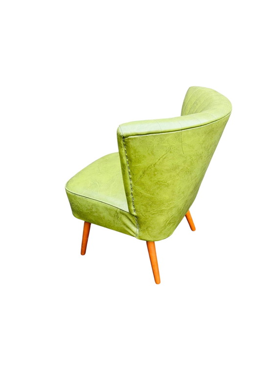 Image 1 of Vintage Groen Cocktailstoeltje / Club Fauteuil Jaren 60