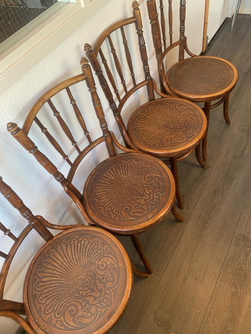 4 Jaren '20/'30 Thonet Stoelen MUNDUS Vienna