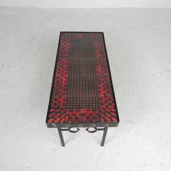 Mid Century Brutalist Tegeltafel, Met 10 Tegels En Stalen Frame, Jaren 60 – Bijzettafels, Iron, Ceramic (photo 8 of 22)