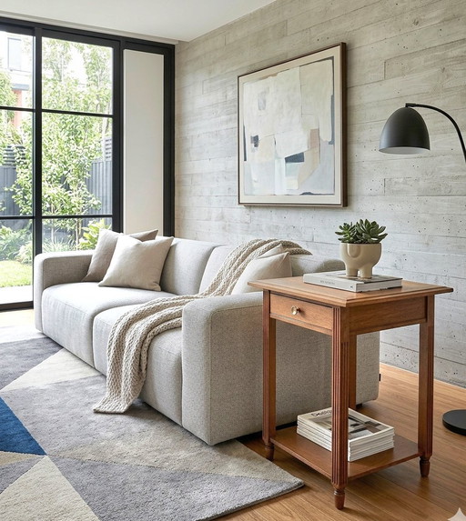 Oak side table – Architectural lines, modernist spirit 1940