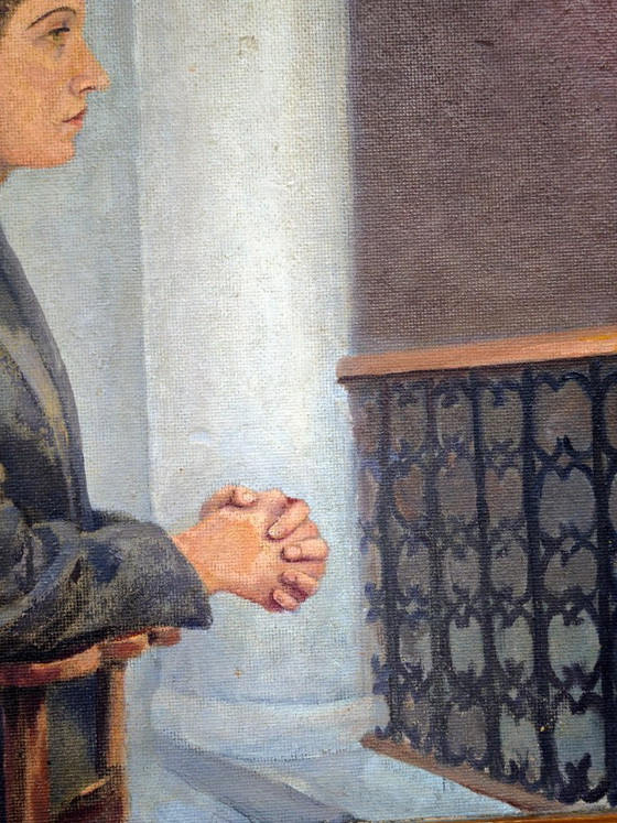 Image 1 of René Griboval – Oil painting, female profile portrait, ca. 1930–1940