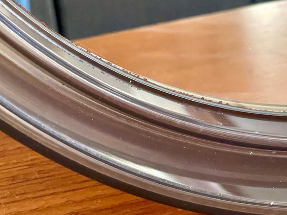 Image 1 of Mid-Century, Vintage, Rond Spiegel van Gerookt Acryl, Jaren 70