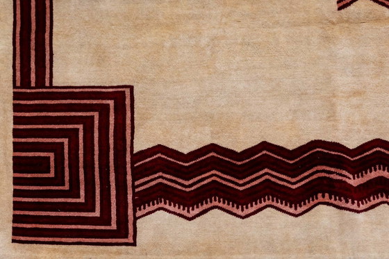 Image 1 of Tappeto o arazzo in lana in stile Art Déco. Opera contemporanea.
