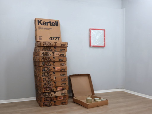 1970s Anna Castelli Ferrieri for Kartell Mod. 4727 Red Mirror