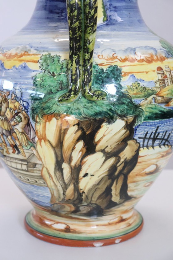 Image 1 of Ceramic Vase with Classical Decoration, Florence Italy 1980s