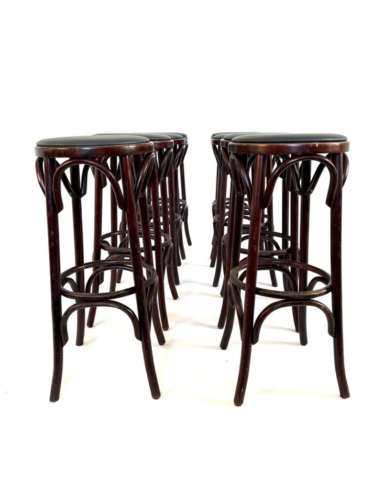 Image 1 of 6x vintage bentwood barkruk ‘90