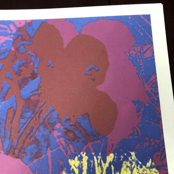 Litografía "Flores de amapola" de la década de 1990, inspirada en la obra de Andy Warhol. (photo 10 of 11)