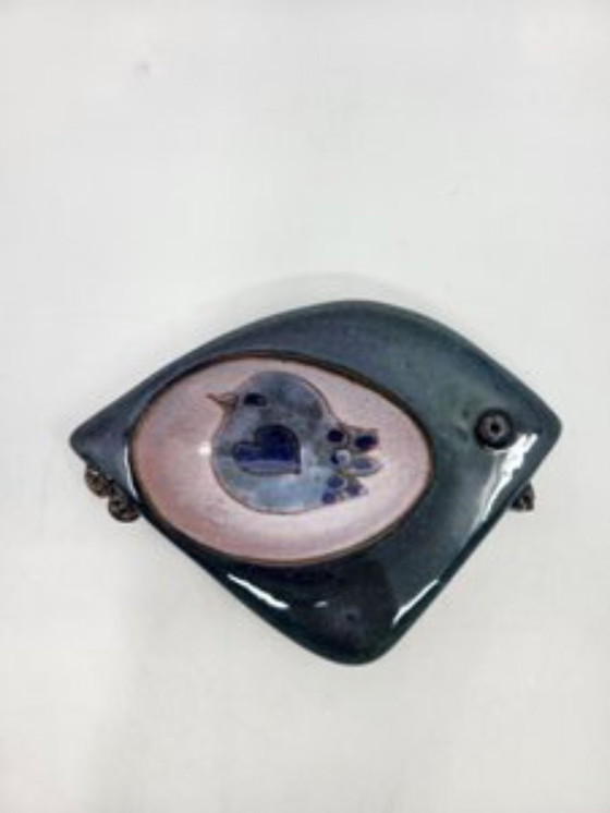 Image 1 of Bandeja de baratijas con decoración de pájaros de Robert & Jean Cloutier, Francia, 1950